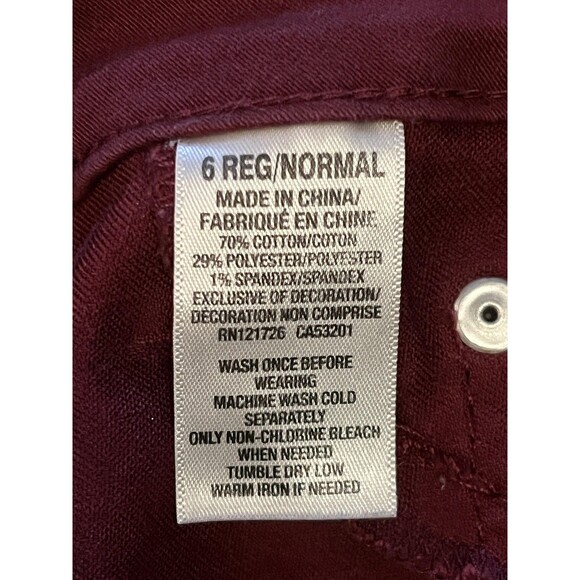 Aeropostale Jeggings Womens 6 Burgundy High Waisted Skinny Stretch Jeans Pants - Picture 8 of 9